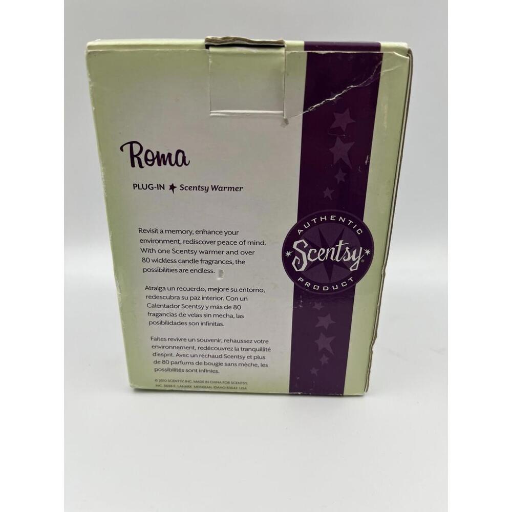 Retired Scentsy Roma Red Ceramic Plug-In Wax Warmer Round Shape w/ Box - Picture 7 of 8